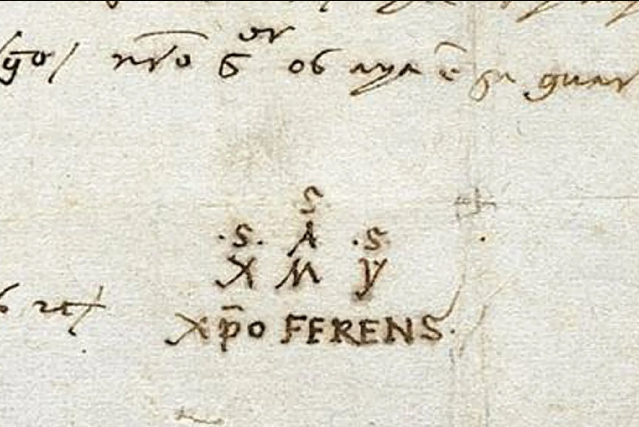La firma di Cristoforo Colombo - Particolare della lettera ai protettori delle Compere di San Giorgio