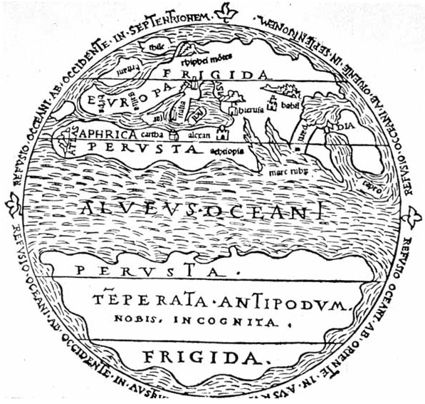 NELLA MAPPA DI MACROBIO GIÀ PRESENTI GLI ANTIPODI COME TERRA INCOGNITA