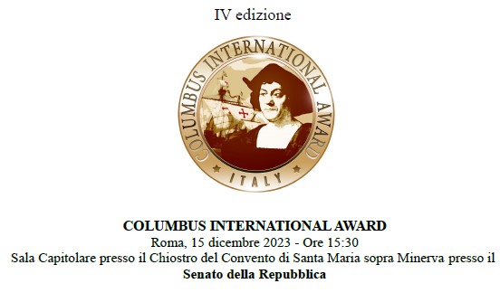 Premio Columbus International award 2023 sala del Senato copertina