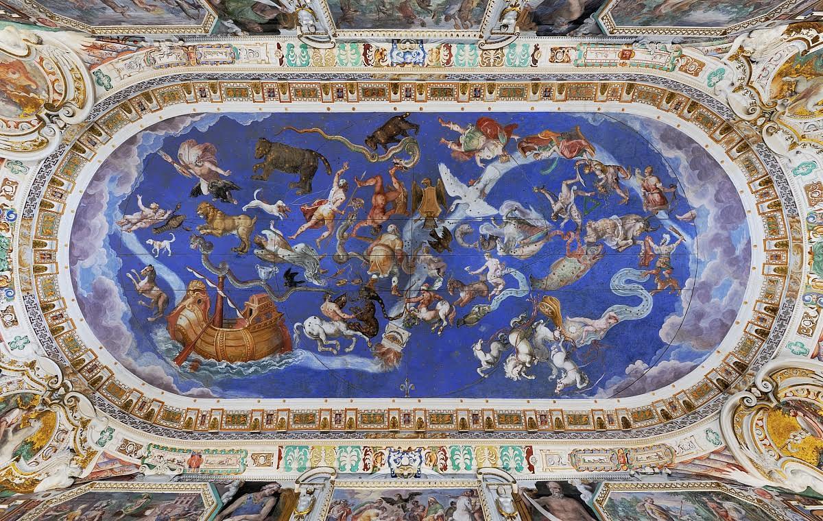 Caprarola dipinto su soffitto sala del mappamondo Palazzo Farnese