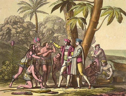 Cristoforo Colombo con Indios