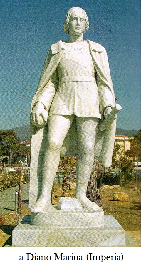 Cristoforo Colombo monumento in marmo di Carra di a Diano Marina Imperia