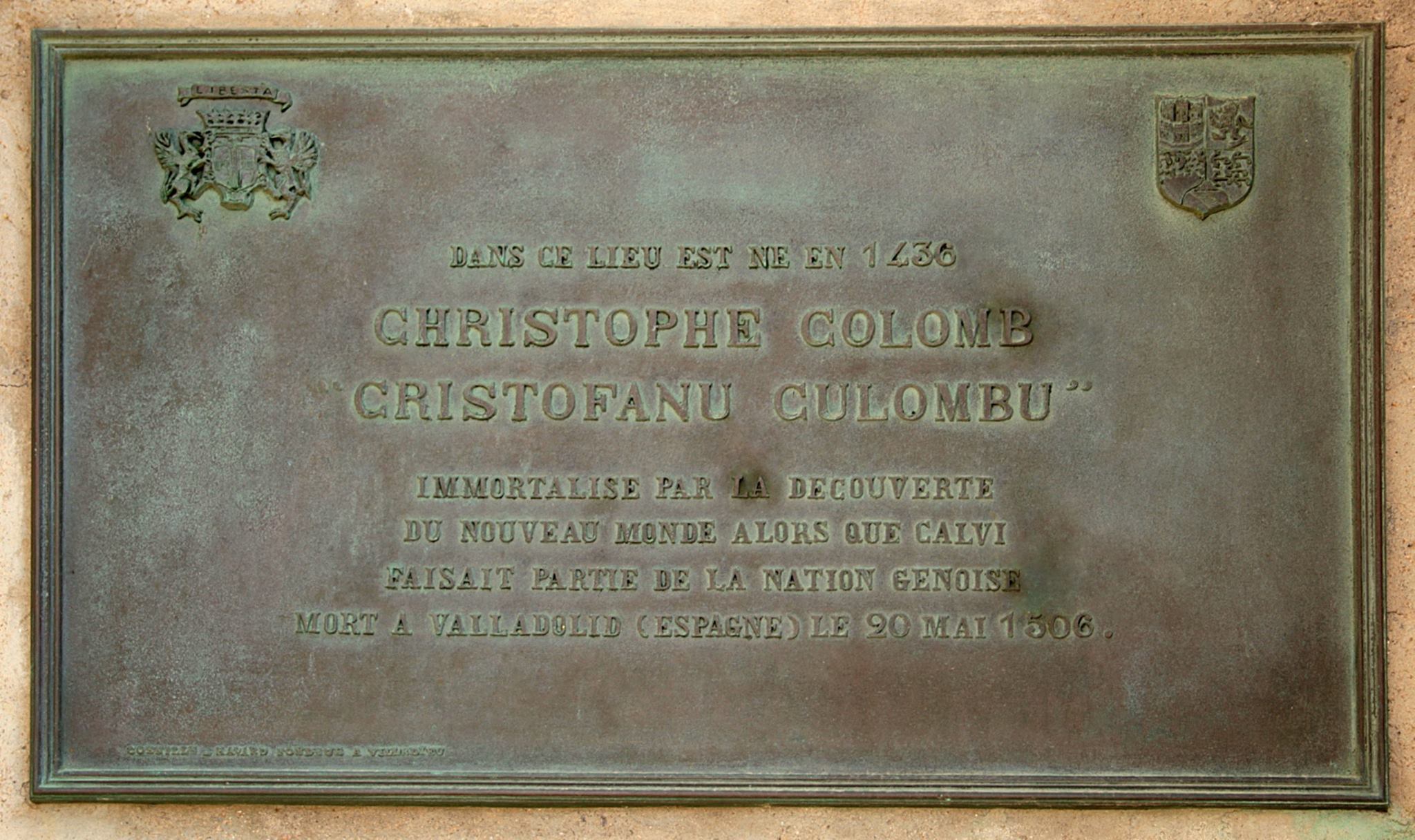 Cristoforo Colombo targa Corsica