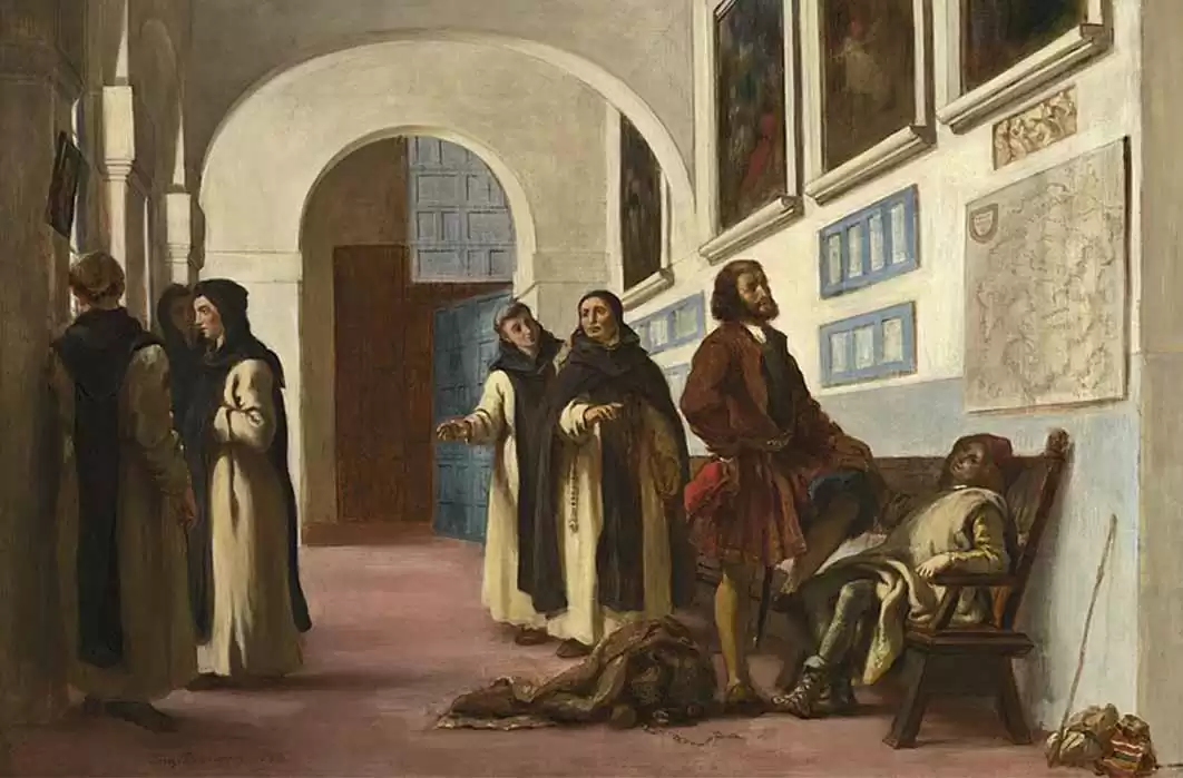Eugene Delacroix Christophe Colomb e figlio figlio al couvent di Sainte Marie de Robid