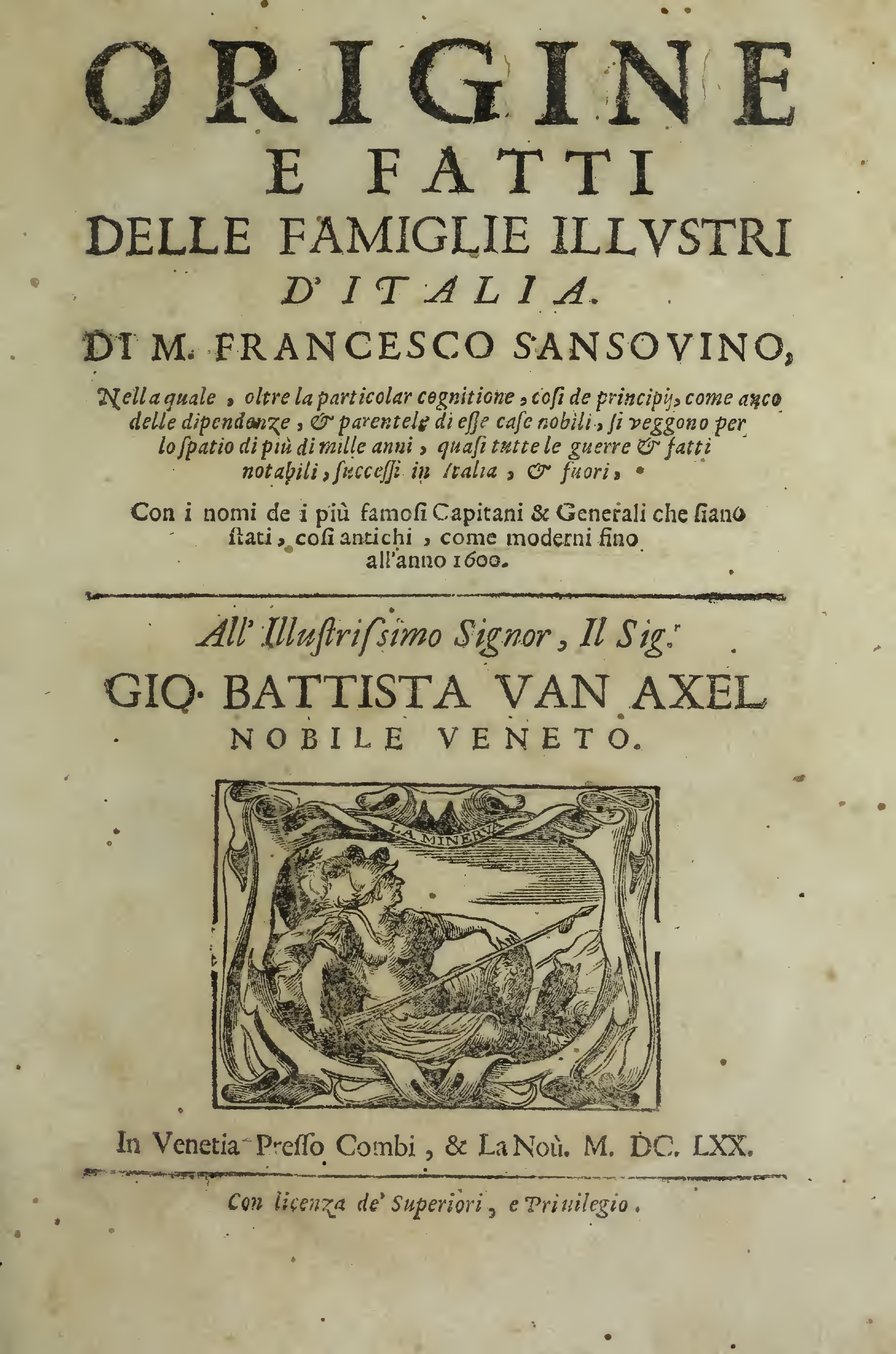 GLI ANTENATI DI INNOCENZO VIII SECONDO FRANCESCO SANSOVINO