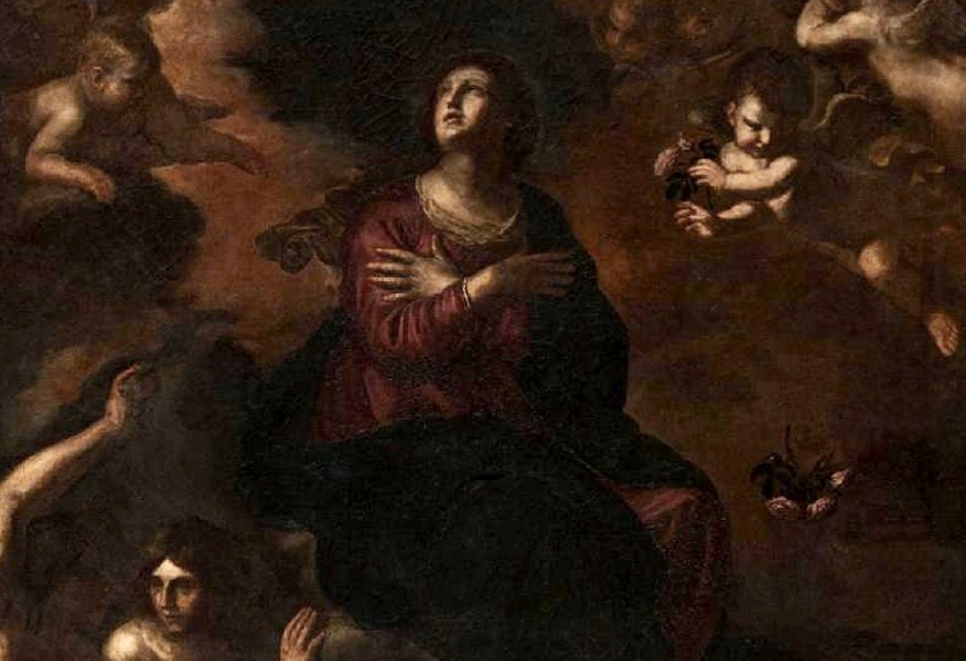 STEMMA DEI CYBO SOTTO L’OPERA DEL GUERCINO RITROVATA AD AVERSA