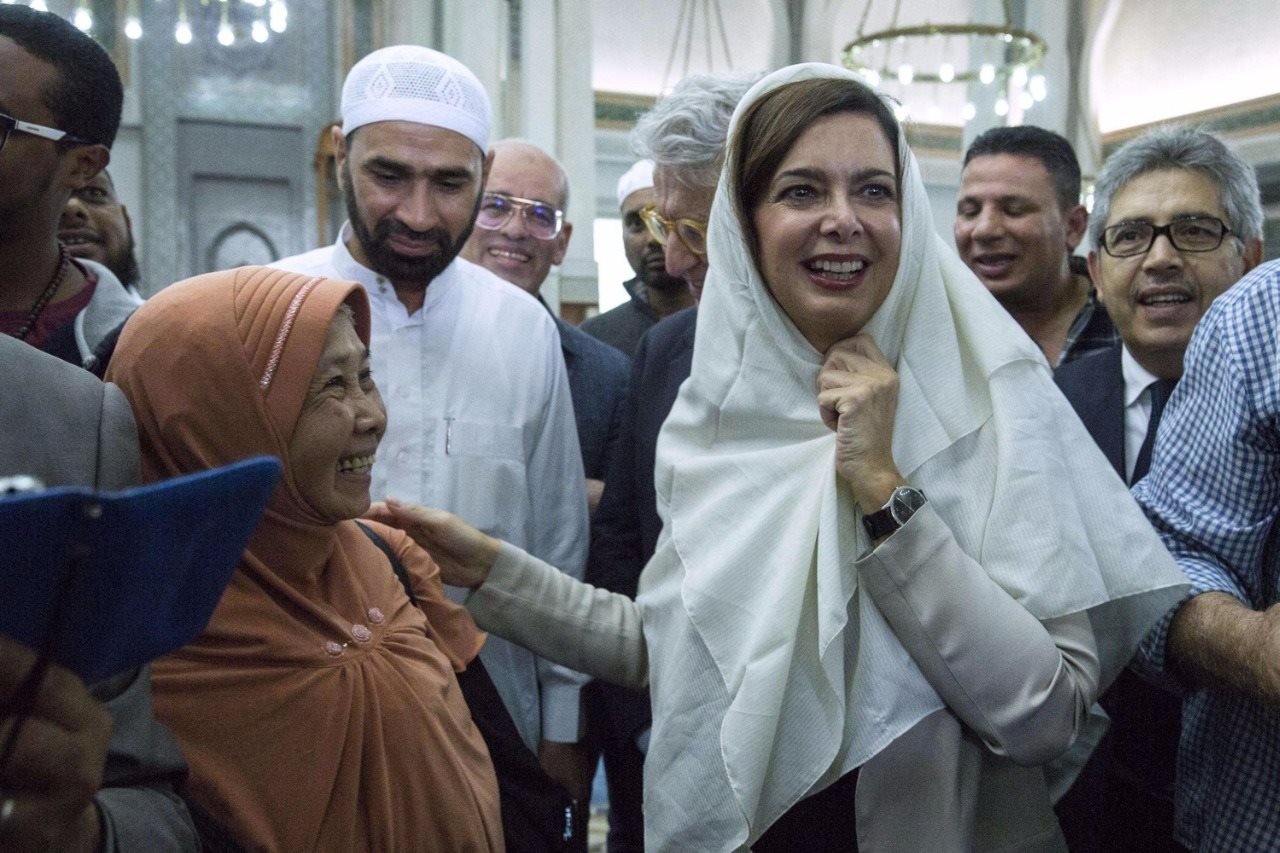 Laura Boldrini in visita alla Grande Moschea