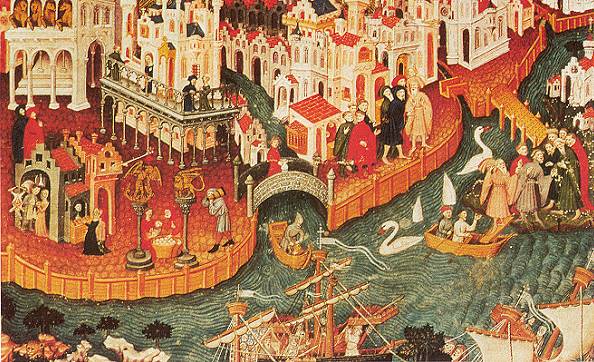 Marco Polo dipinto partenza