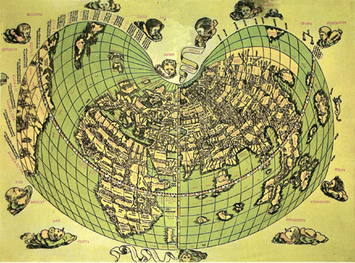 CARTA DEL MONDO A FORMA DI CUORE PUBBLICATA NEL 1511