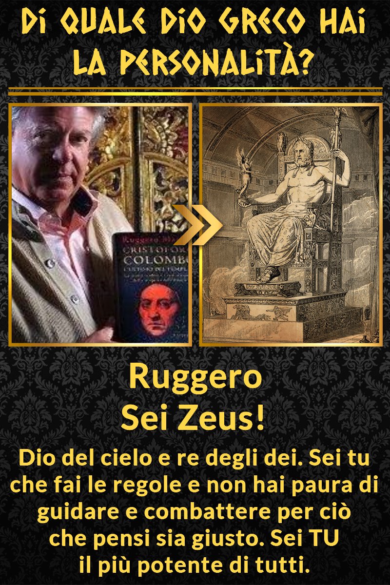 Ruggero Marino meme personalita Dio Greco Zeus