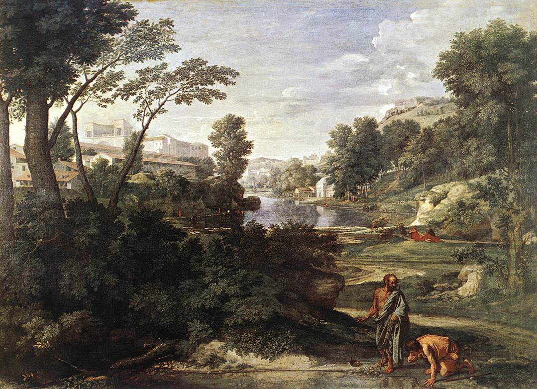 San Pietro Vaticano Belvedere Paesaggio con Diogene Nicolas Poussin 1647