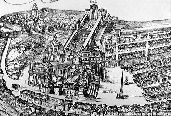 San Pietro pianta Roma di Antonio Tempesta 1593