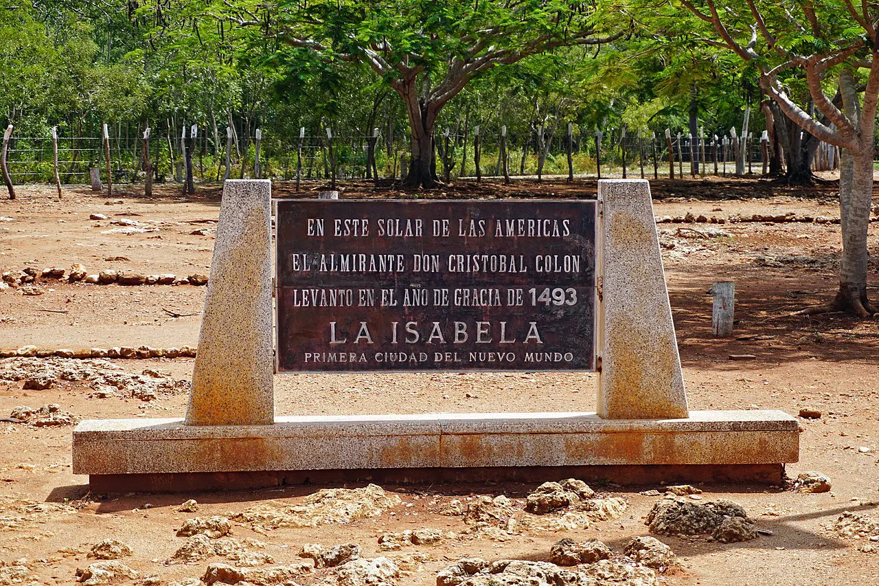 Targa commemorativa del Parco Archeologico Nazionale La Isabela Puerto Plata Repubblica Dominicana