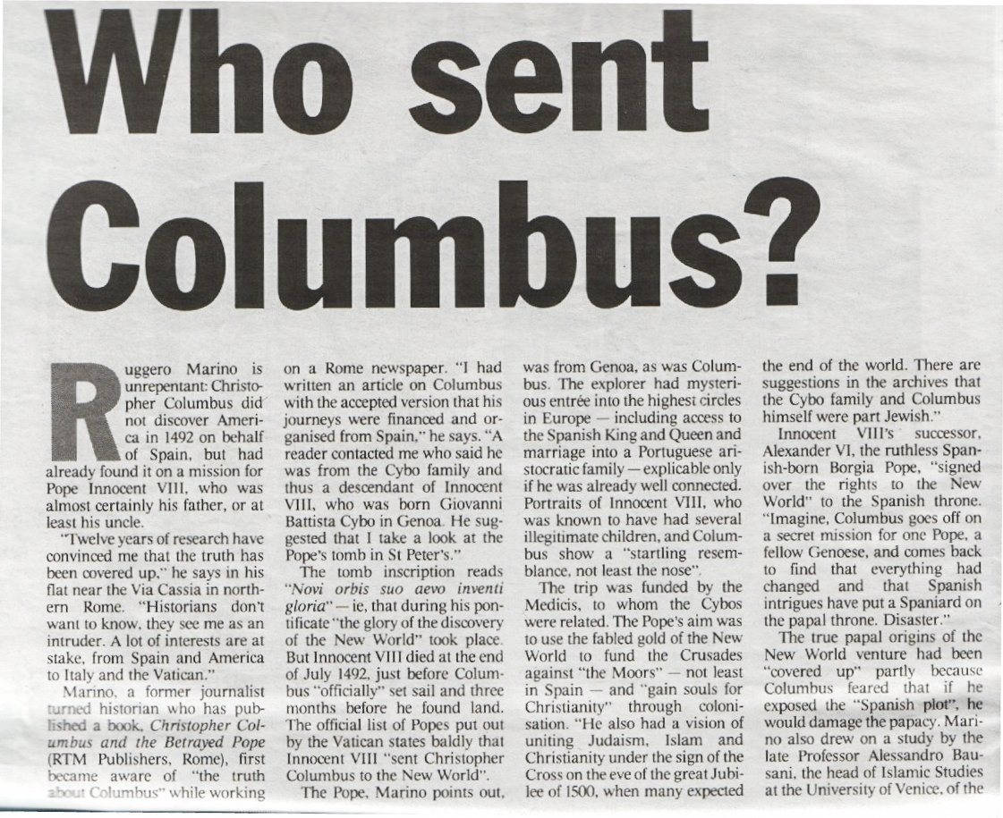 WHO SENT COLUMBUS?