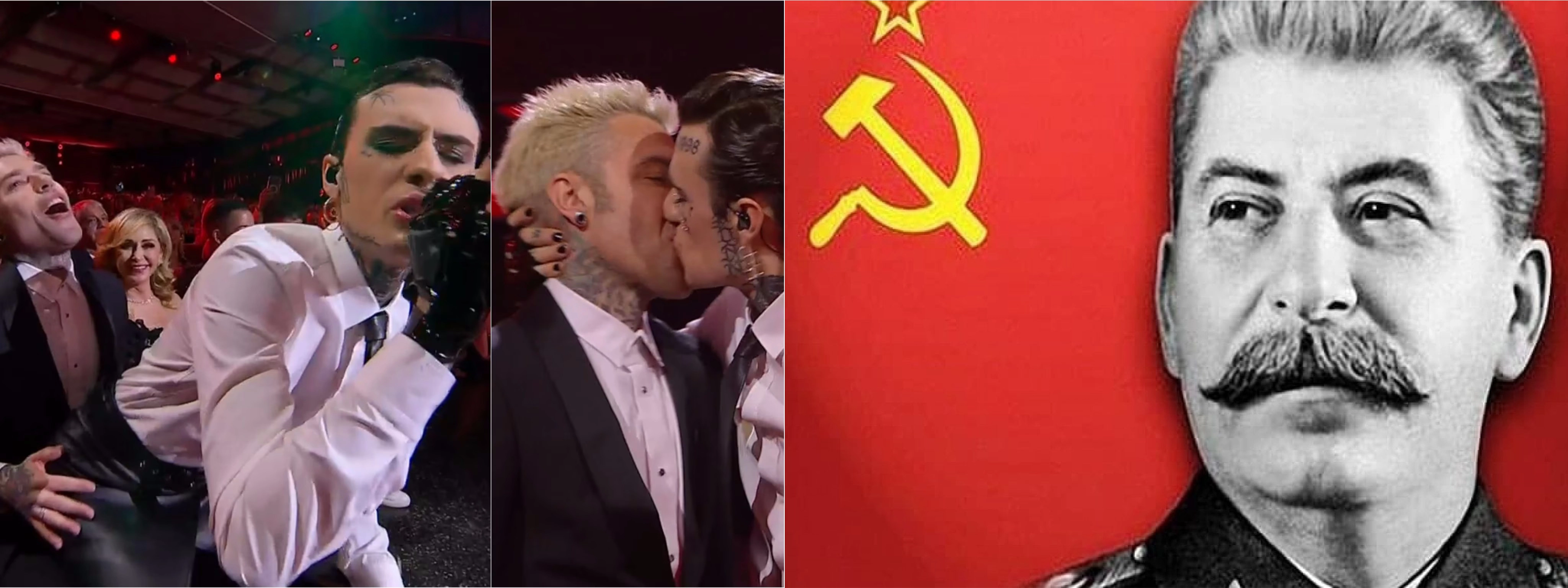 Fedez - Rosa Chemical contrapposizione Iosif Stalin