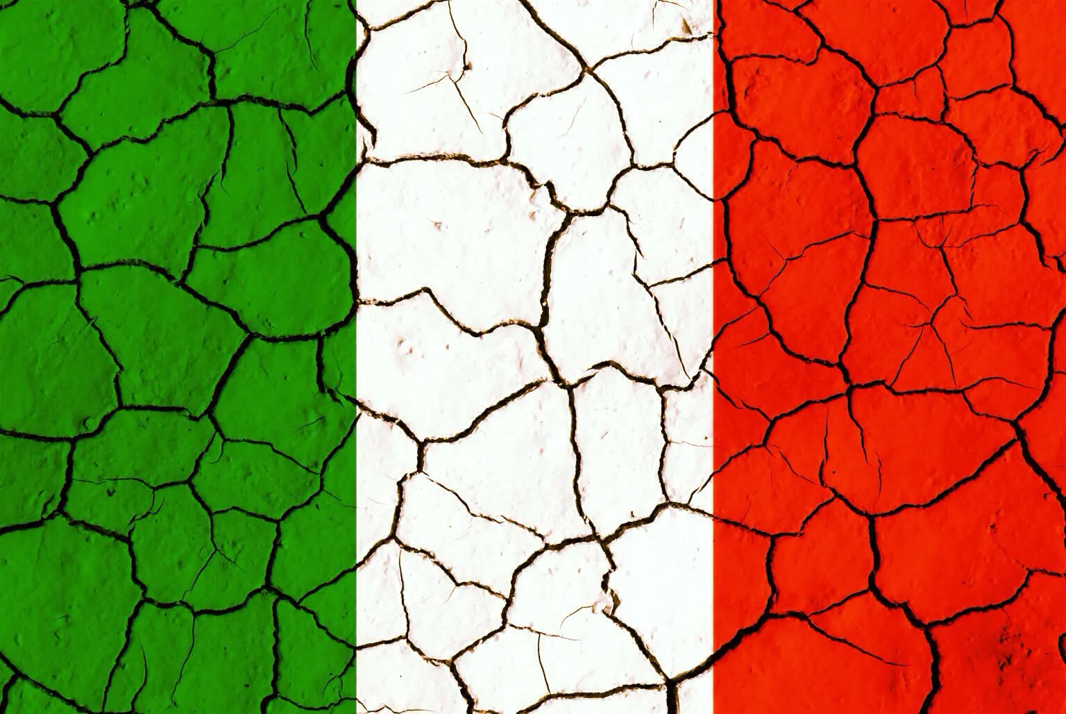 tricolore frantumato arido crepato