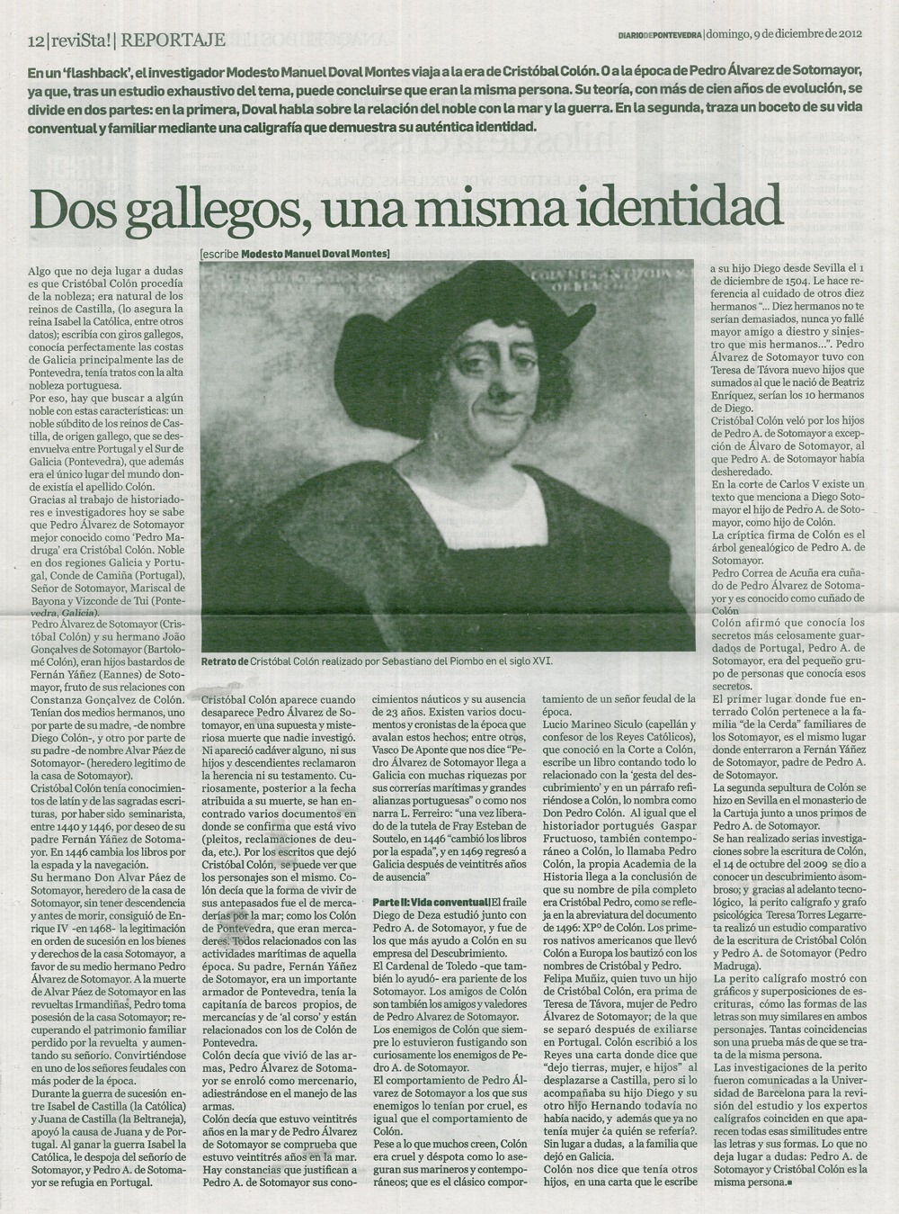 giornale Diario De Pontevedra 09 12 2012