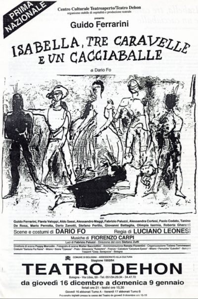 locandina teatro Isabella tre caravelle e un cacciaballe 1