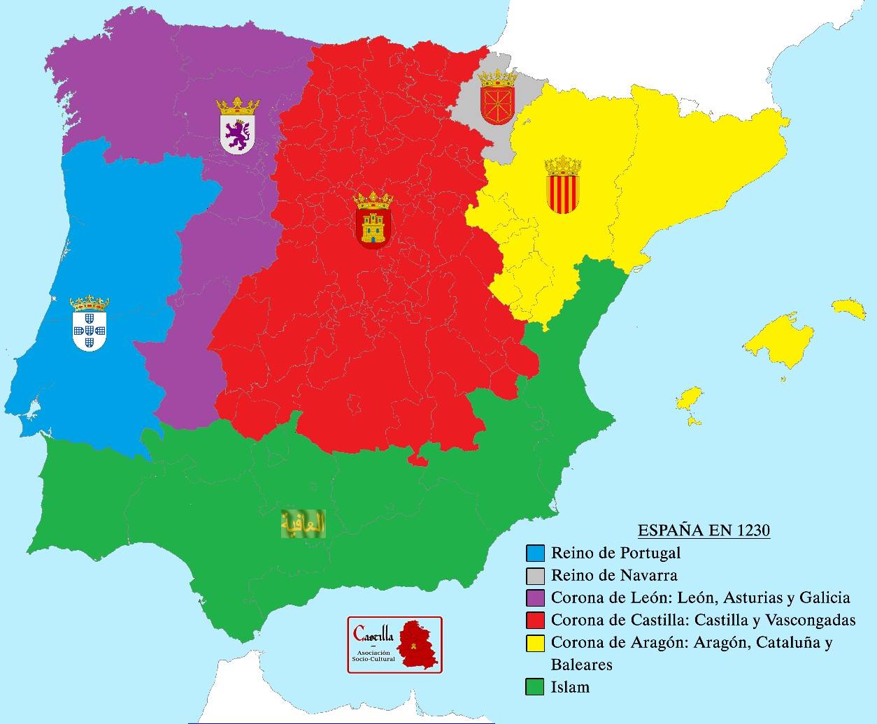 mappa Spagna 1230