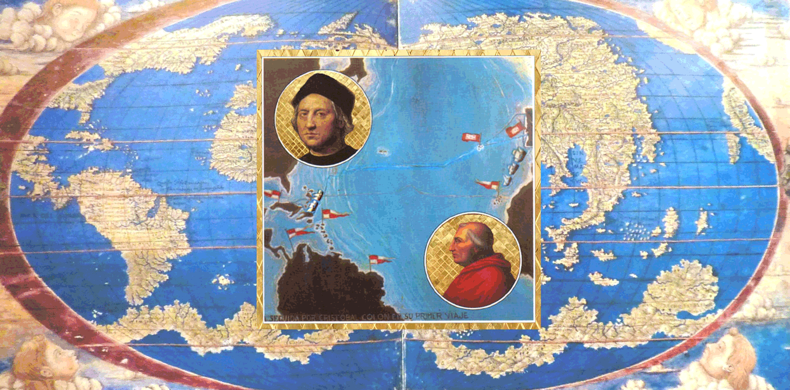 mappa Tolomeo Cristoforo Colombo Papa Innocenzo VIII Cybo scoperta America Australia