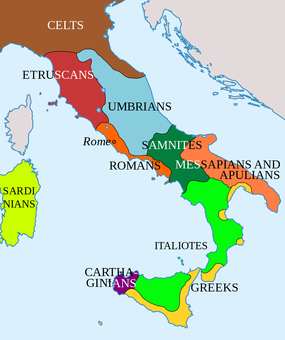 mappa impero romano Italia
