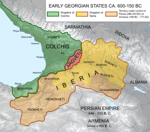 mappa la Colchide e la Iberia