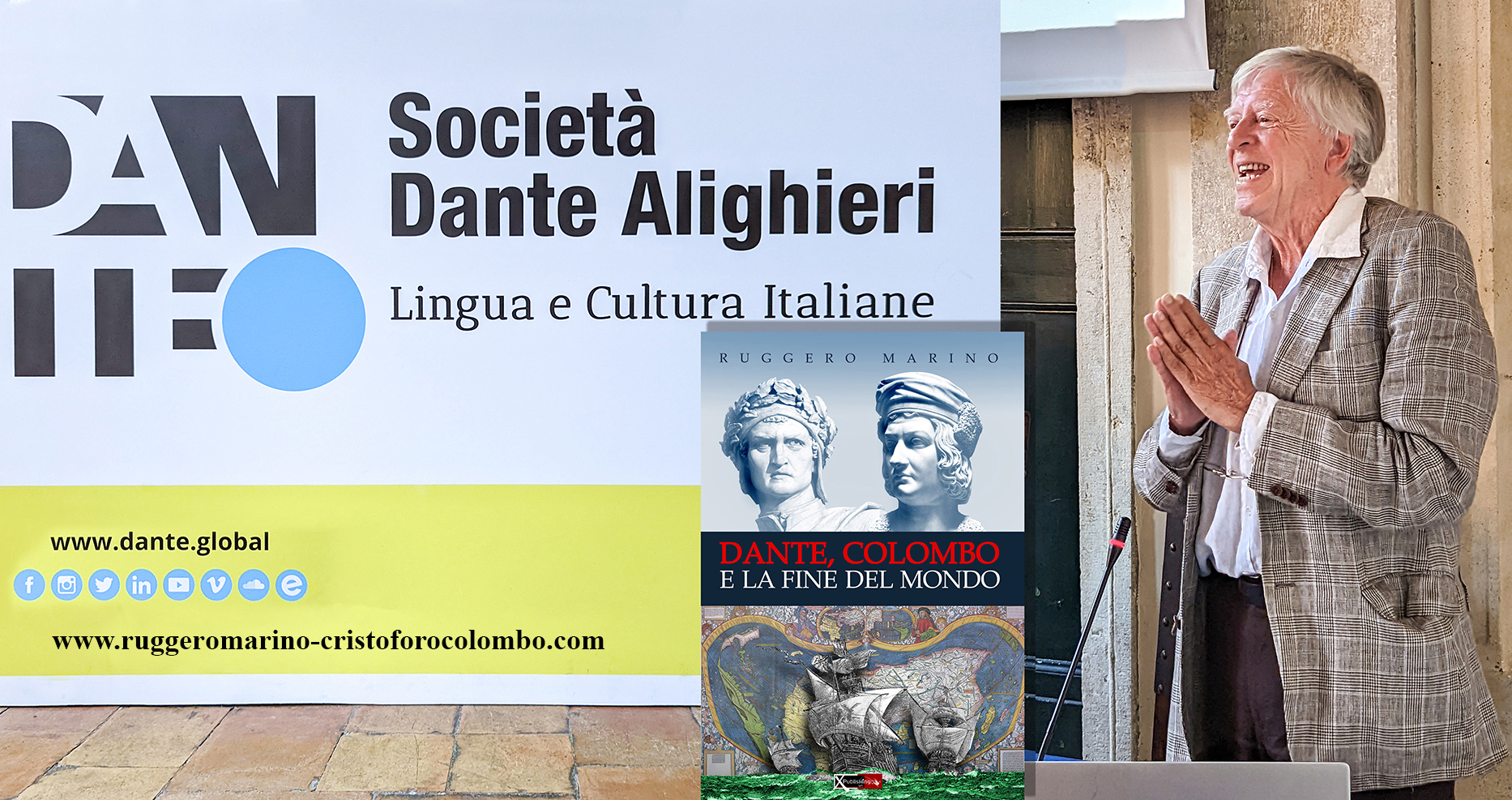 VIDEO DELLA PRESENTAZIONE DEL LIBRO "DANTE, COLOMBO E LA FINE DEL MONDO" A PALAZZO FIRENZE IN ROMA 11 LUGLIO 2022